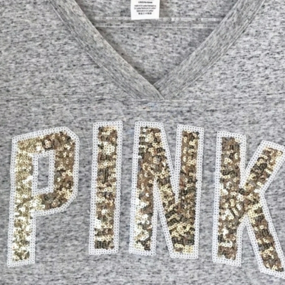 Victoria Secret | PINK V-Neck Bling T-Shirt L - Picture 6 of 6
